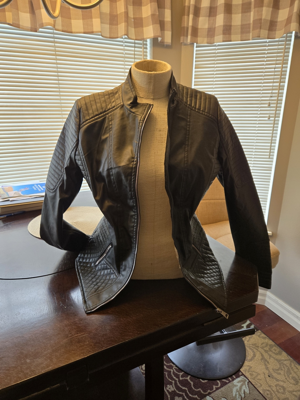 Royalty For Me Black Quilted Faux Leather Moto Jacket